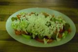 Choriatiky (okurka, paprika, rajče, cibule, olivy, balkánský sýr, zálivka, oregano)