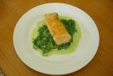 Losos se špenátem (filet, špenát, smetana)